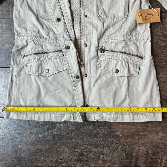 NWT cotton light gray military twill pocketed jacket - Picture 9 of 10